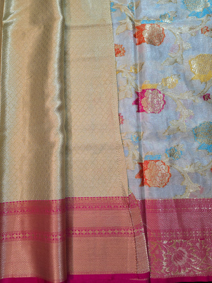 Water Colour Tissue Banarasi Saree