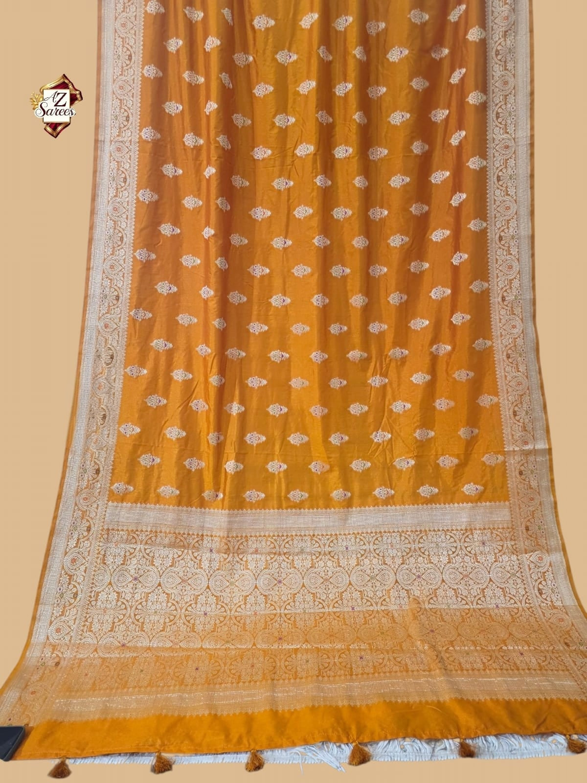 mustard Banarasi Silk Saree