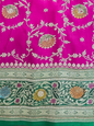 Pink Zarkan Swarovski Banarsi Katan Saree