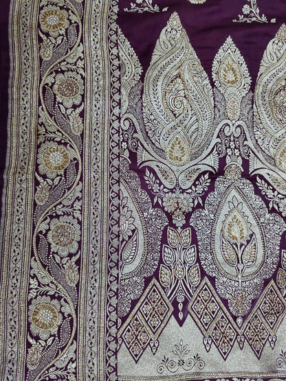 Purple Moti Banarasi Saree
