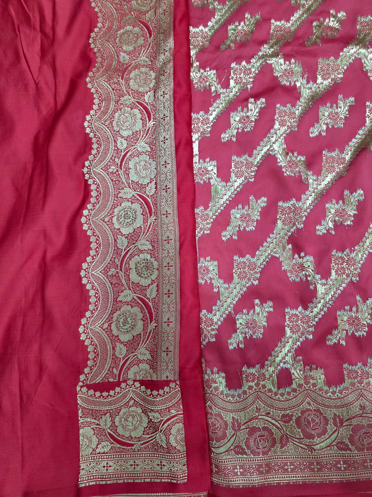 Pink Zarkan Swarovski Banarasi silk Saree