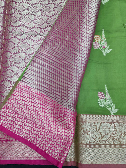 Green Banarasi Katan Saree
