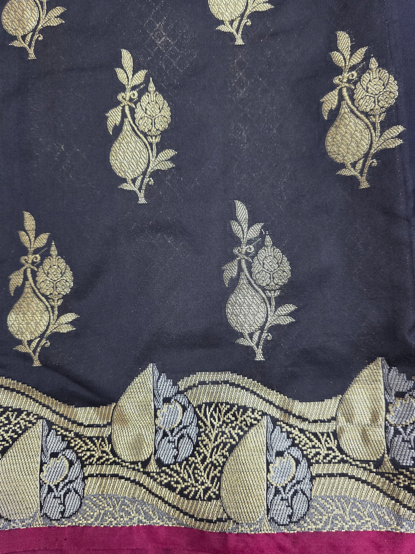 Black Banarasi Katan Saree