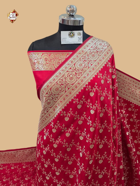 Red Banarasi Katan Saree