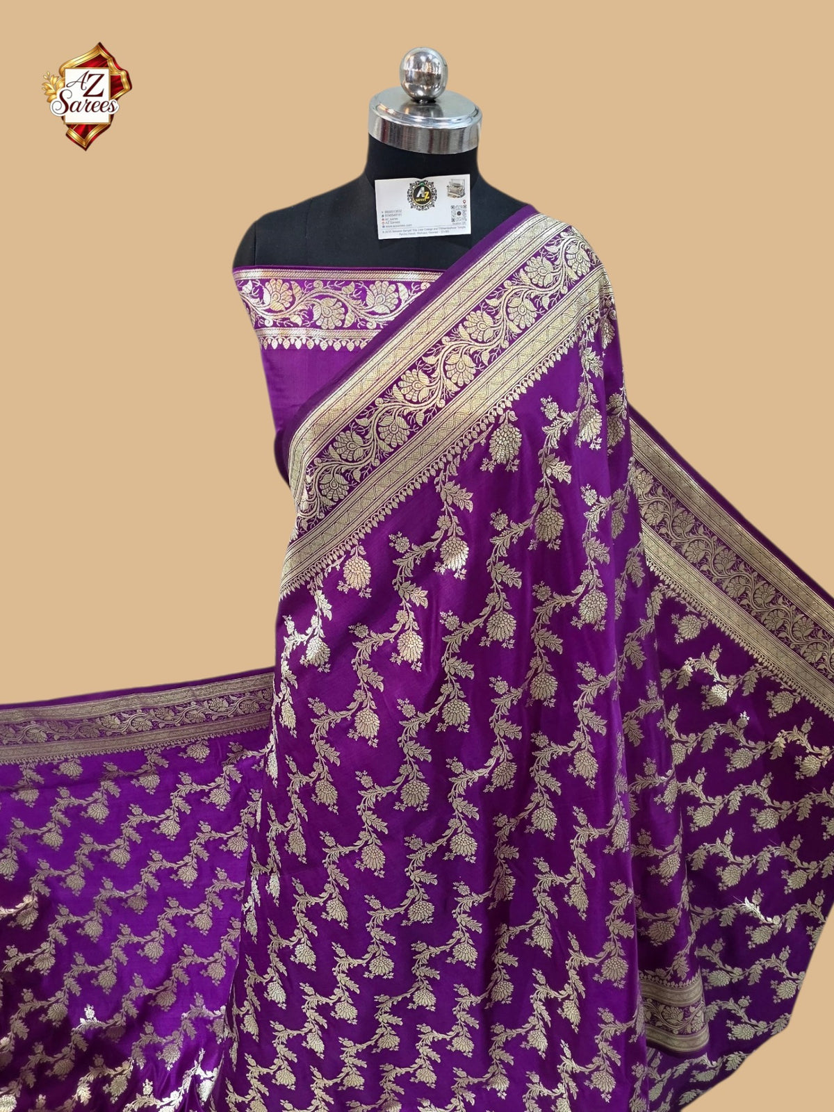 Purple Banarasi Katan Saree
