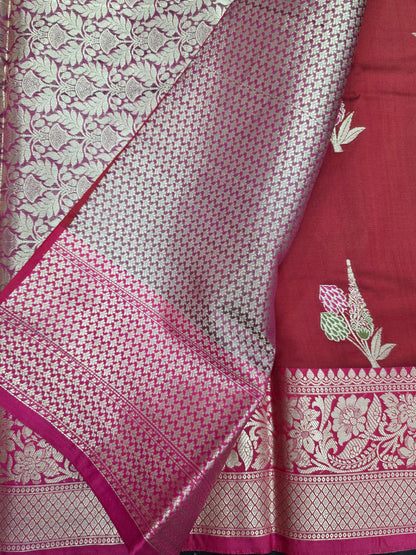 Red Banarasi Katan Saree