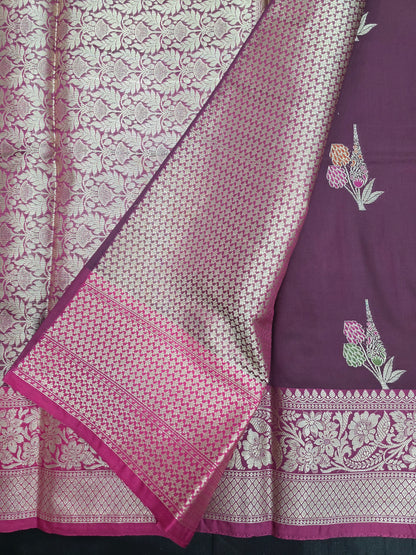Maroon Banarasi Katan Saree