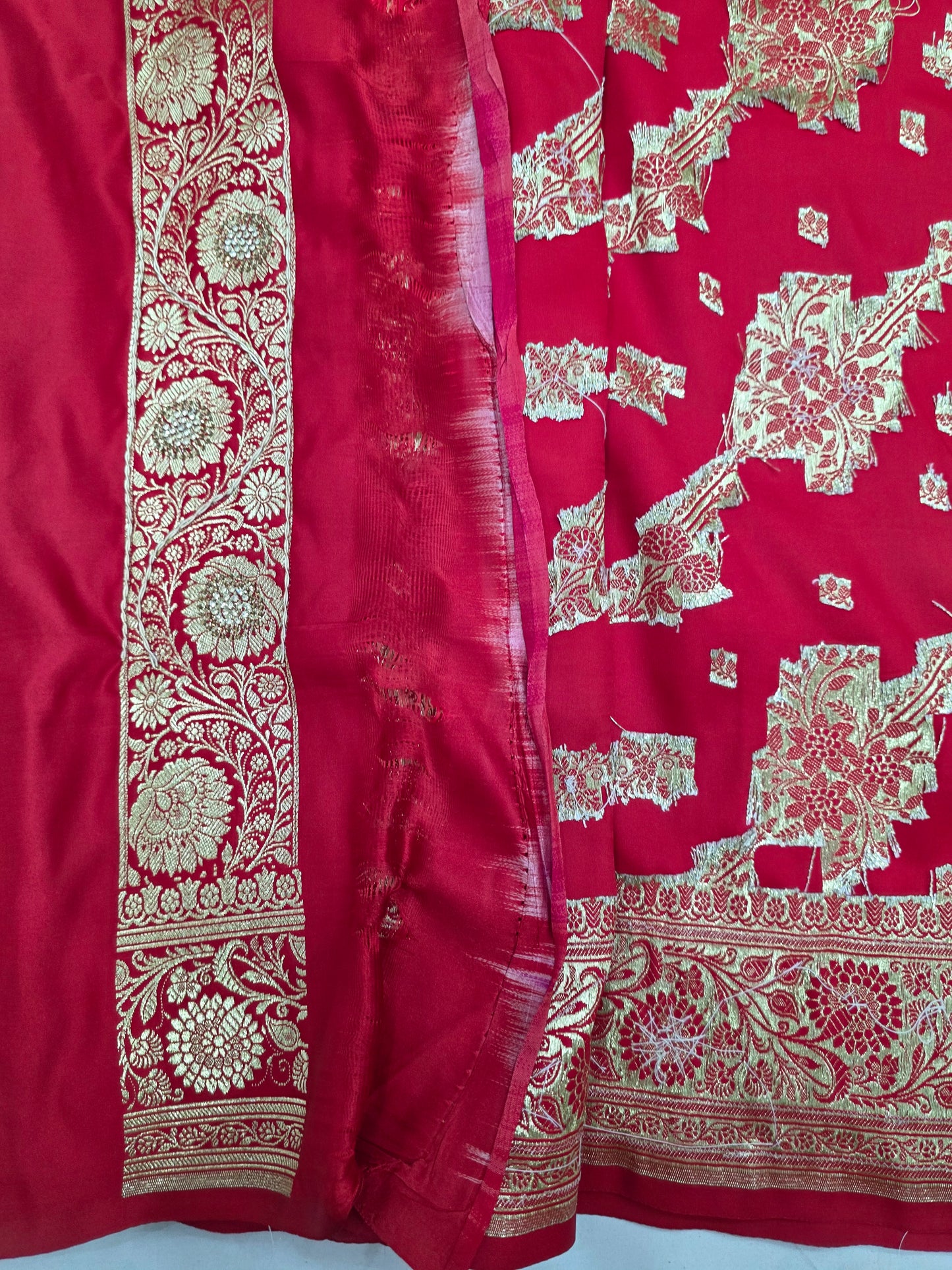 Red Zardozi Zarkan Banarasi Saree
