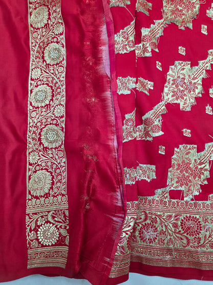 Red Zardozi Zarkan Banarasi Saree