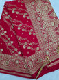Red Zarkan Moti Banarasi Silk Saree
