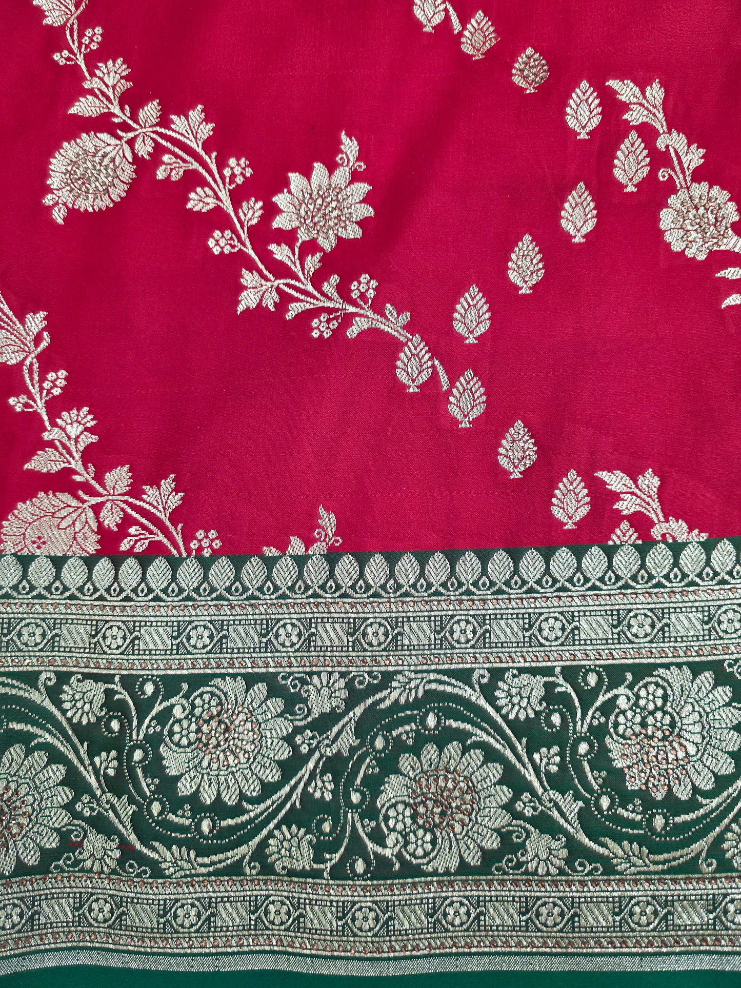 Red Zarkan Swarovski Banarasi Saree