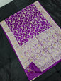 Purple Zardozi Zarkan Banarasi Katan Saree