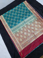 Teal Zarkan Banarasi Katan Saree