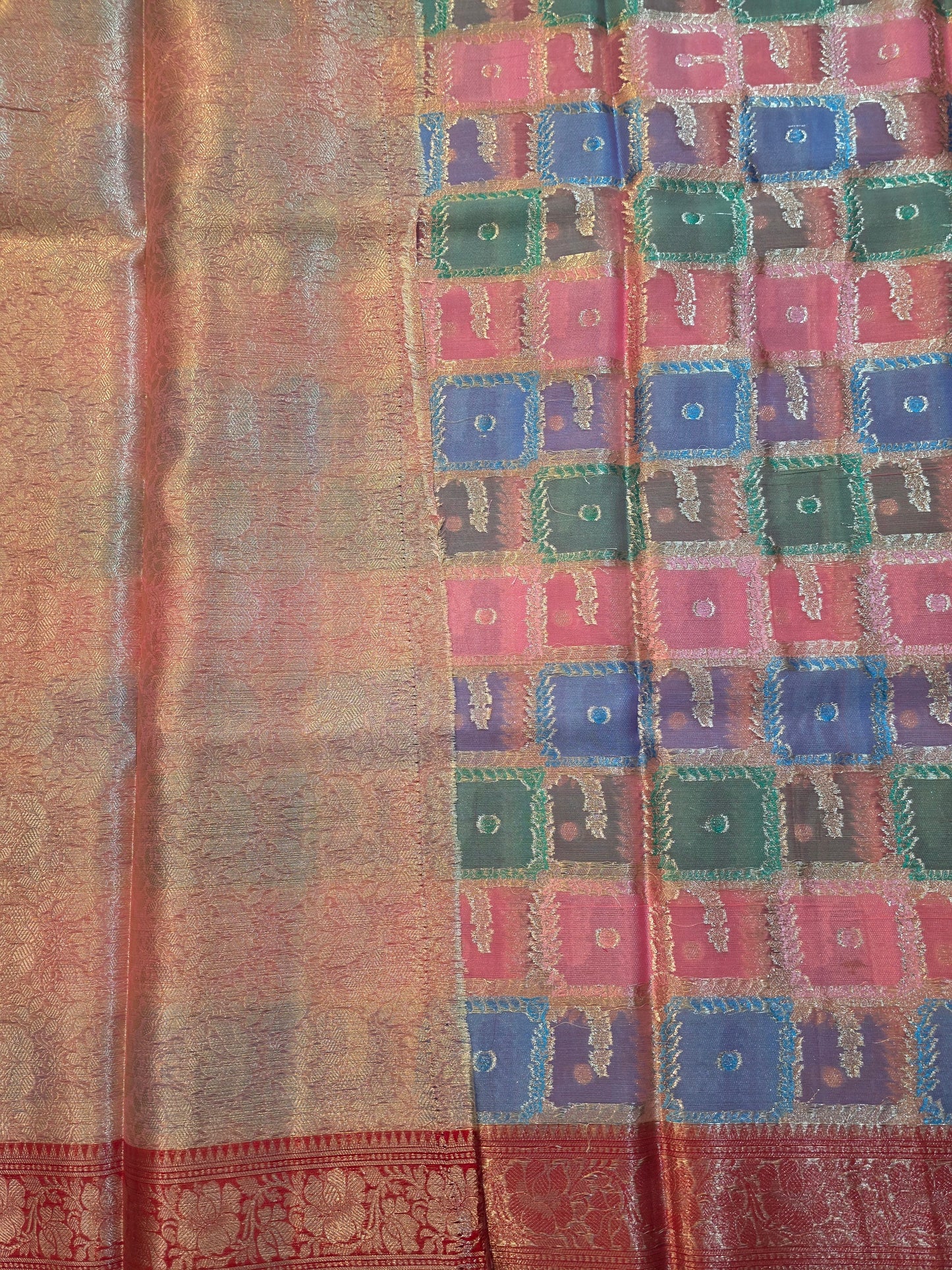 Multicoloured Tissue Banarasi saree