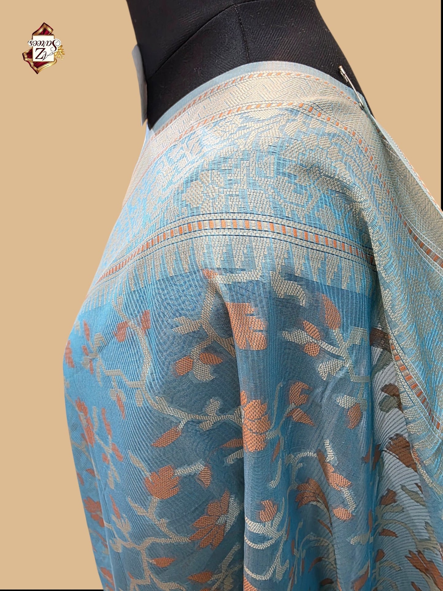 Firozi Banarasi Silk Saree
