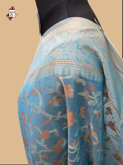 Firozi Banarasi Silk Saree