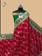 Red Banarasi katan silk