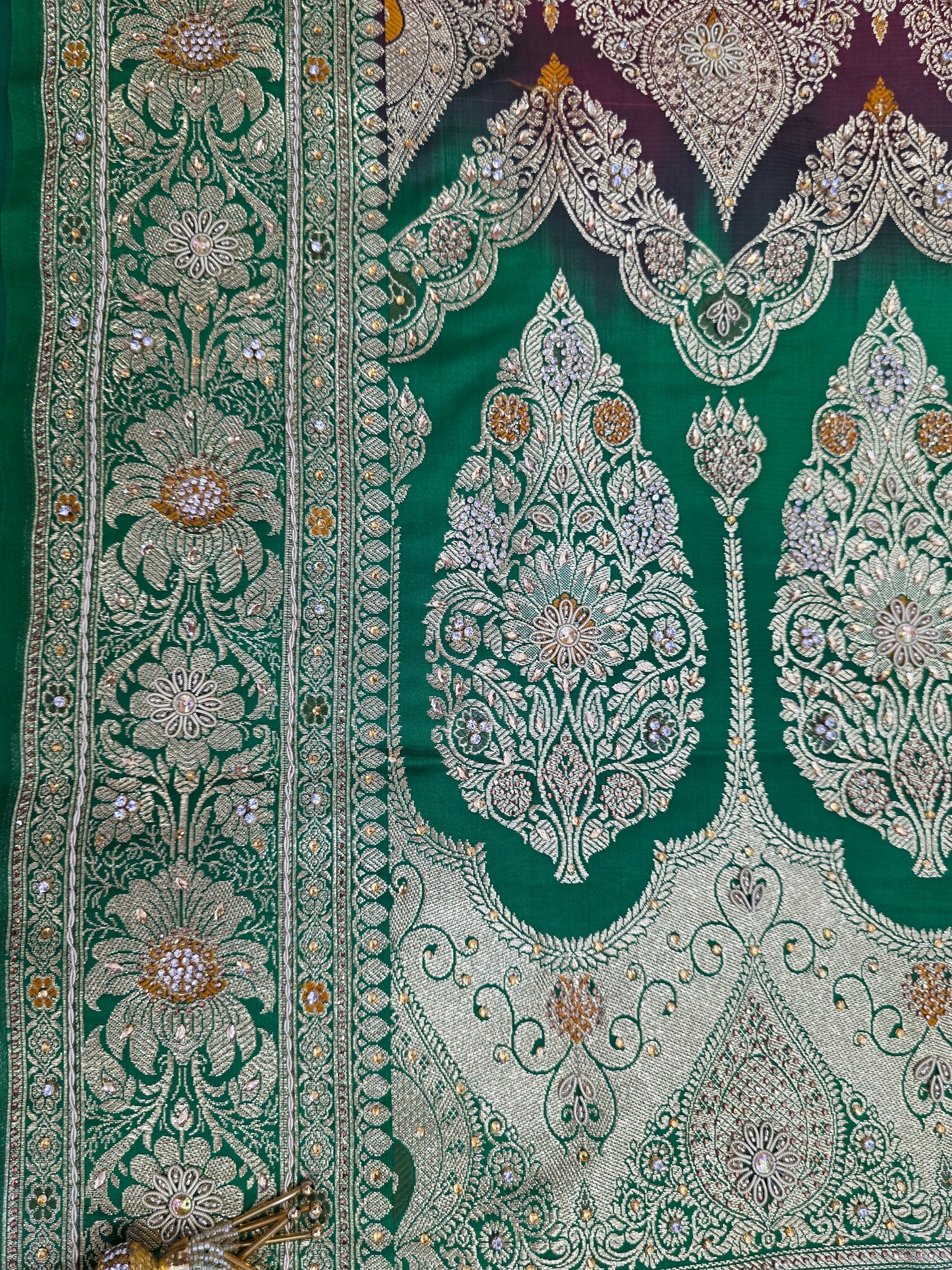 Maroon Zardozi Zarkan Banarasi Saree