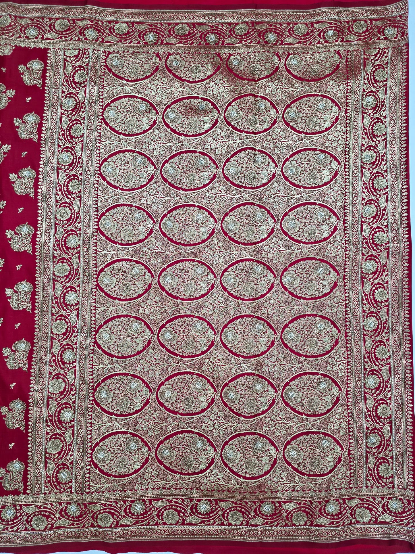 Red Zarkan Swarovski Banarasi Saree