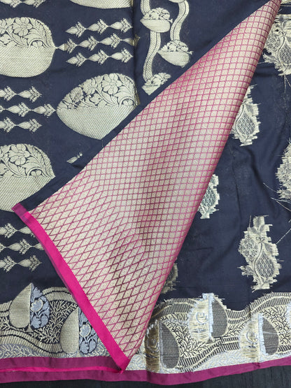 Black Banarasi Katan Saree