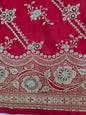Red Zardozi Zarkan Moti Banarasi Saree