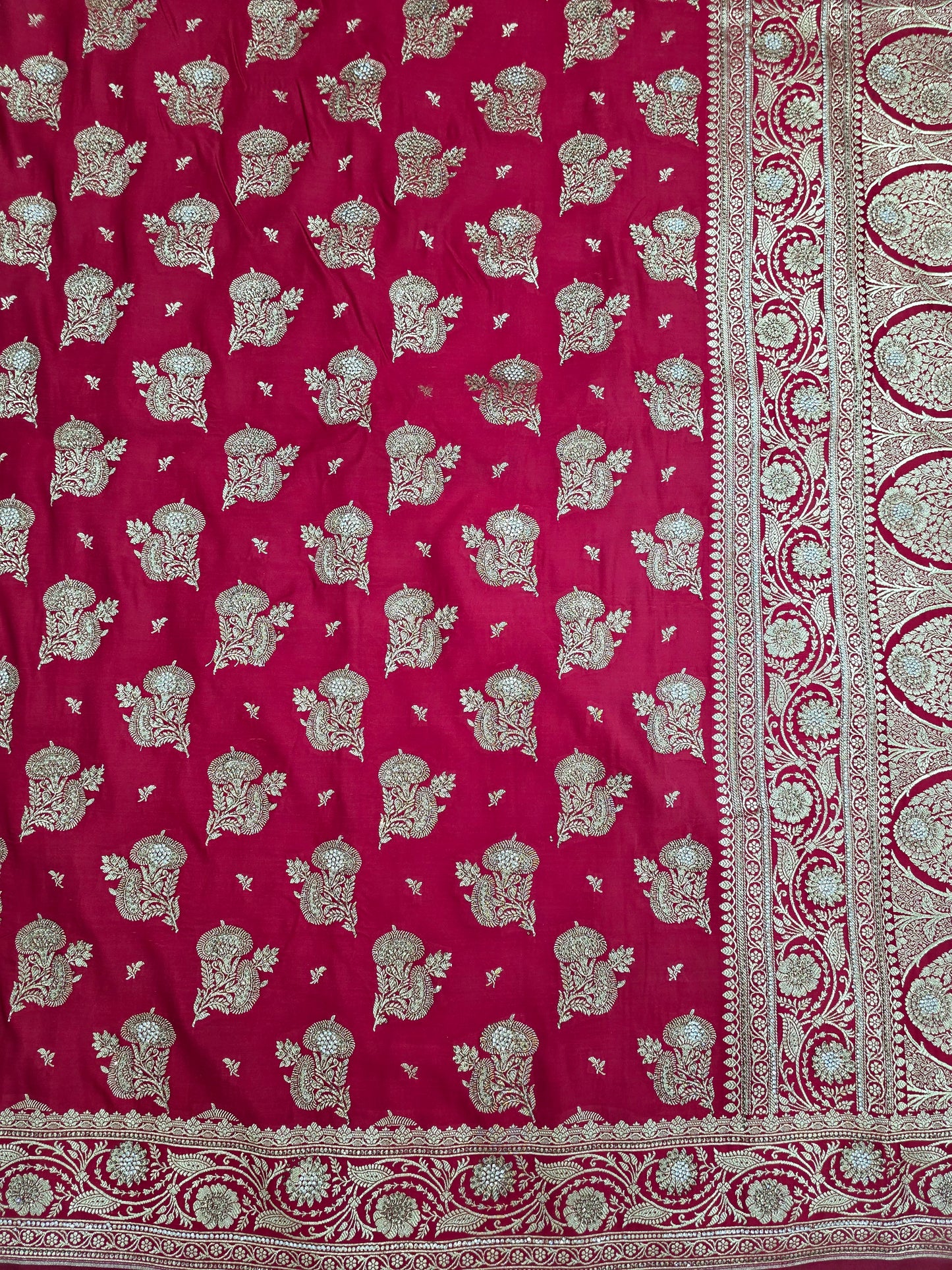 Red Zarkan Swarovski Banarasi Saree