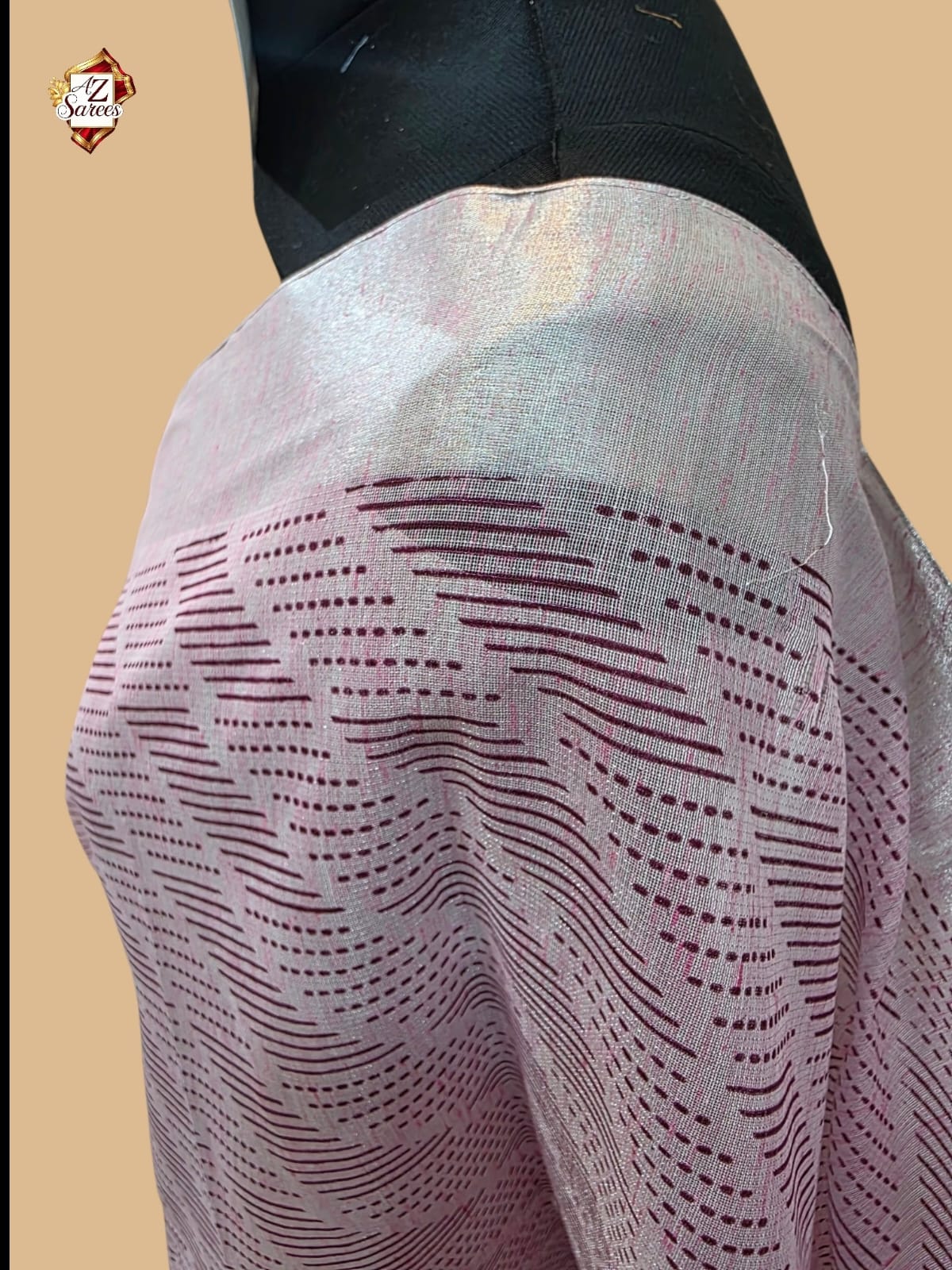Pink Banarasi printed saree