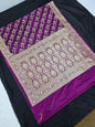 Purple Zarkan Swarovski Banarasi Katan Saree