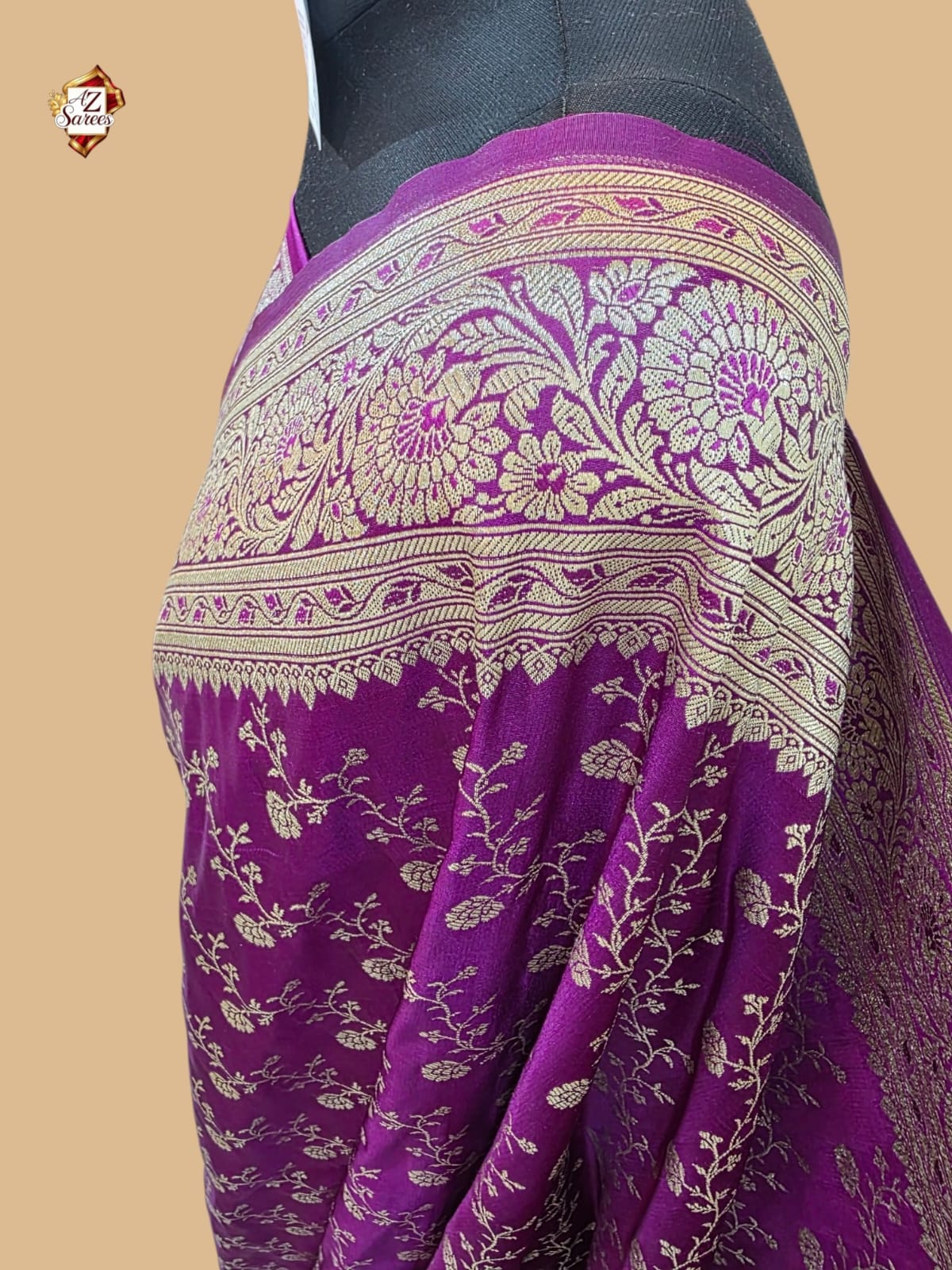 Purple katan Banarasi silk
