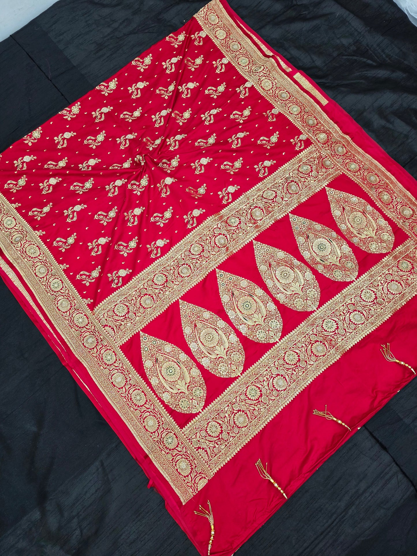 Red Zardozi Zarkan Banarasi Saree