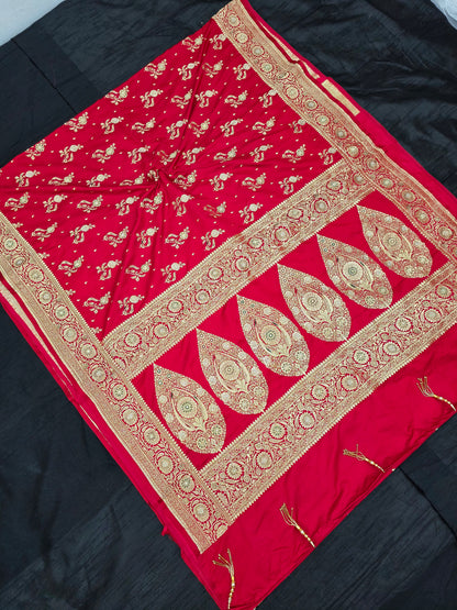 Red Zardozi Zarkan Banarasi Saree