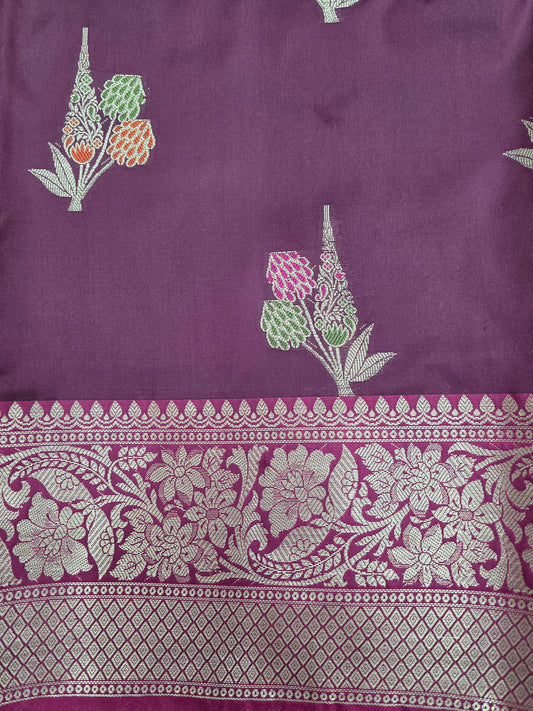 Maroon Banarasi Katan Saree