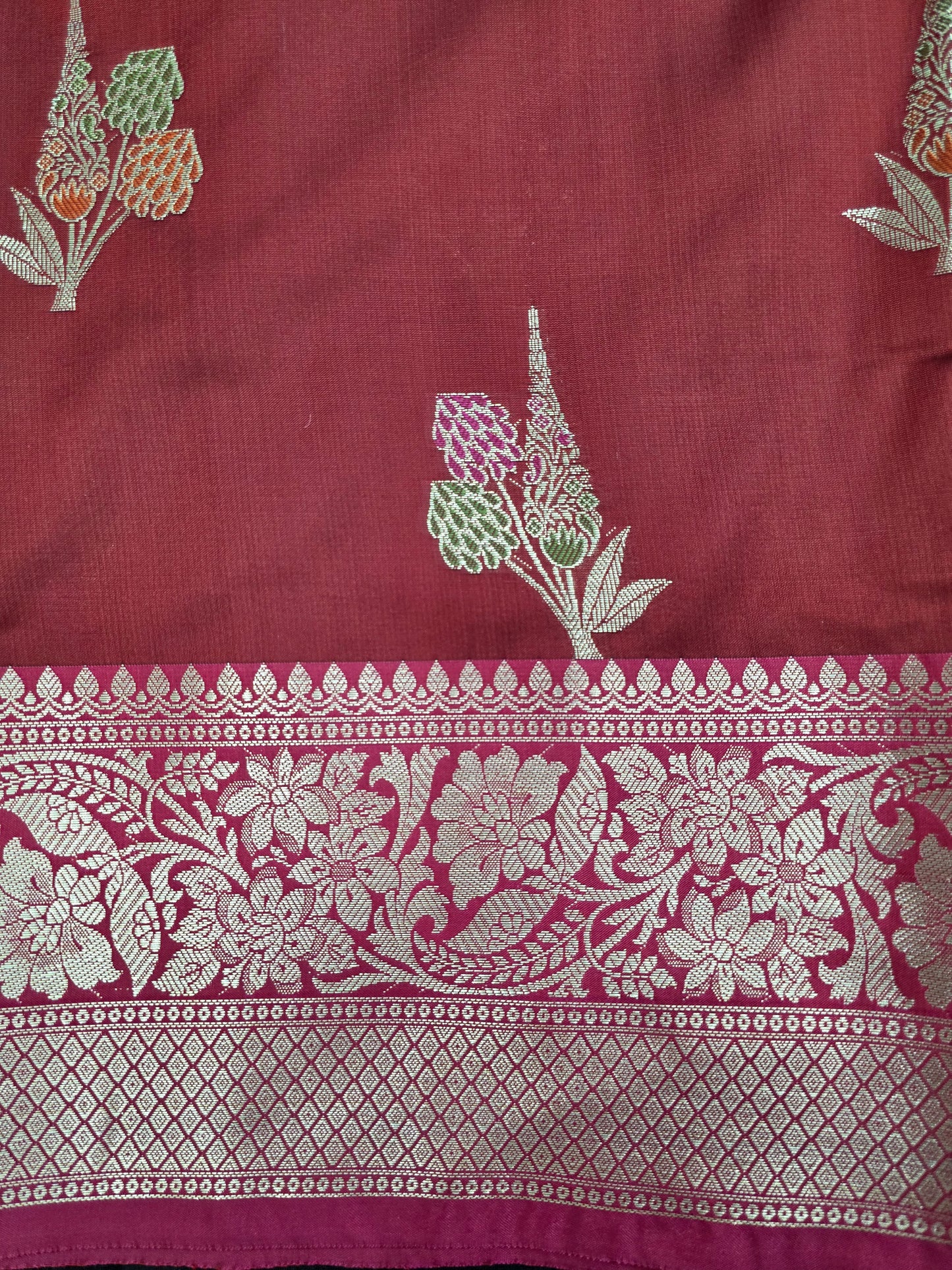 Red Banarasi Katan Saree
