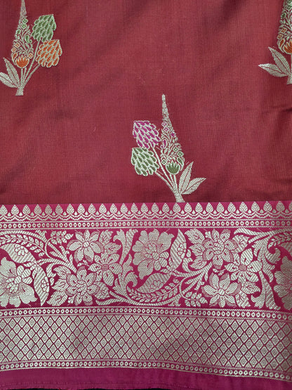 Red Banarasi Katan Saree