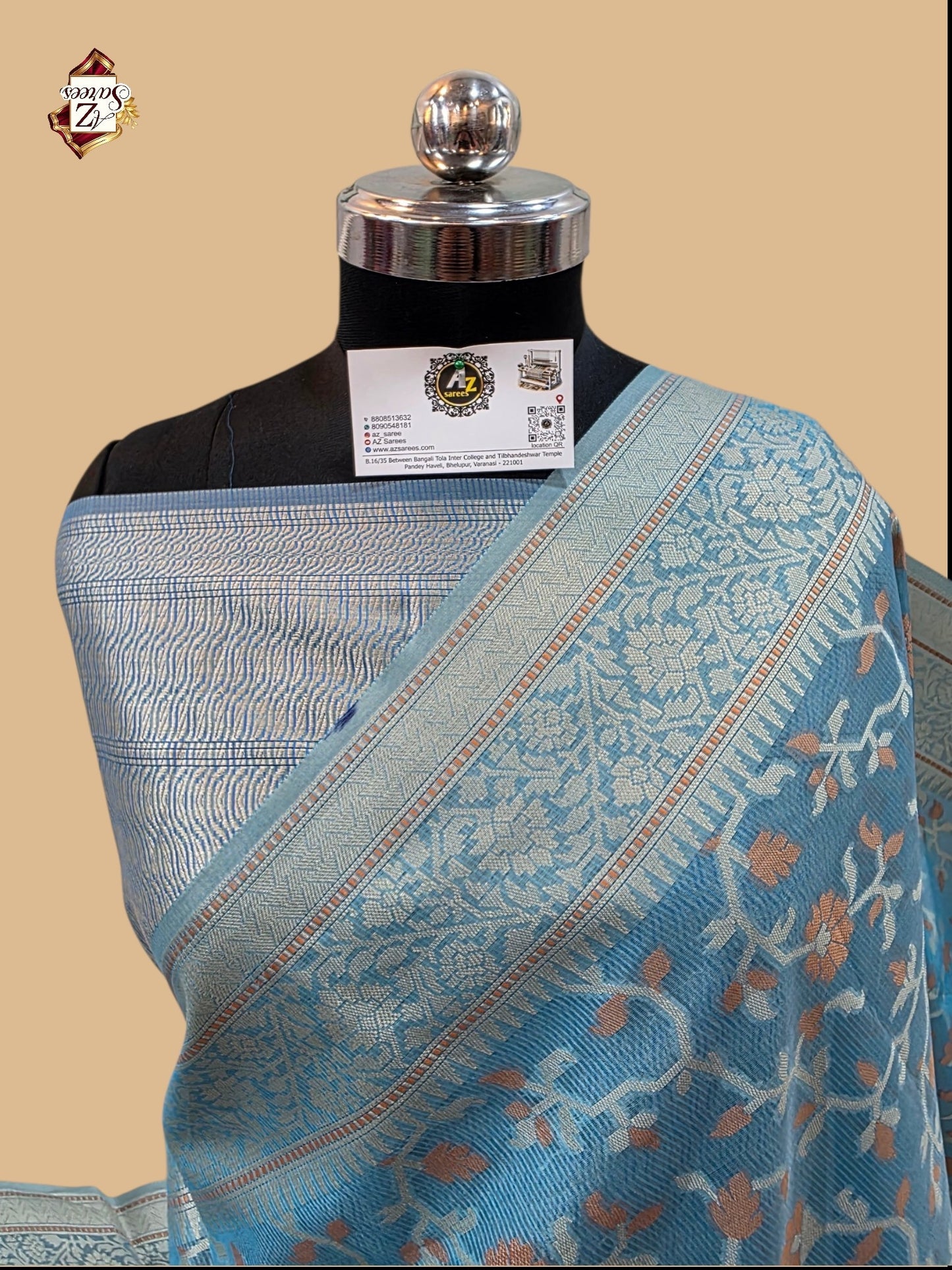 Firozi Banarasi Silk Saree