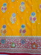 Gold Mina Kari Zarkan Swarovski Banarasi Saree