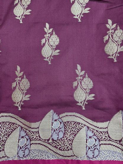 Maroon Banarasi Katan Saree