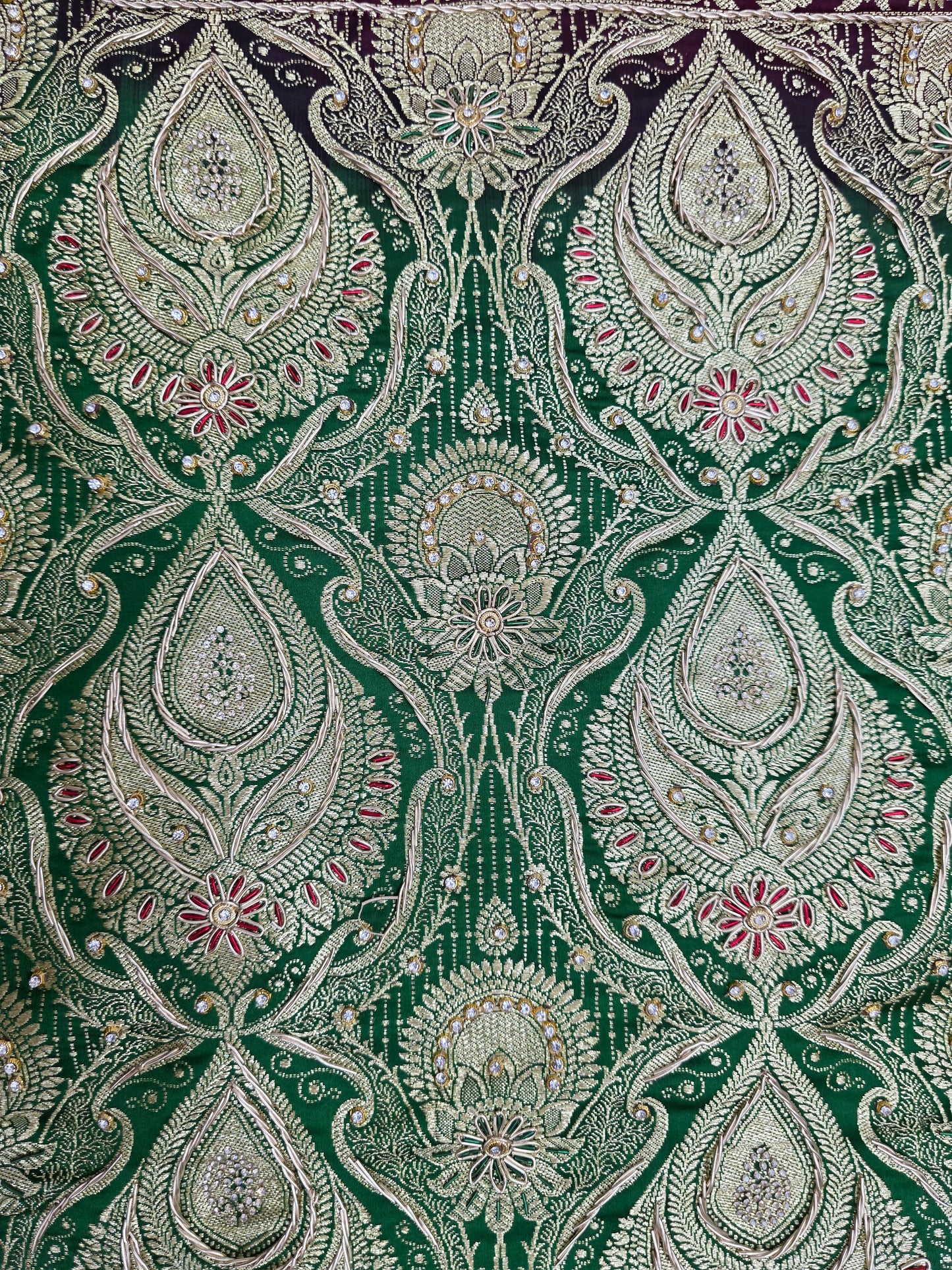 Wine Zardozi Zarkan Banarasi Katan Saree