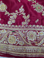 Maroon Zardozi Stone Banarasi Saree