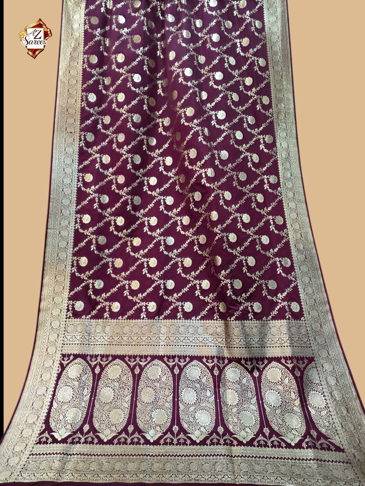 Wine Banarasi Katan Saree
