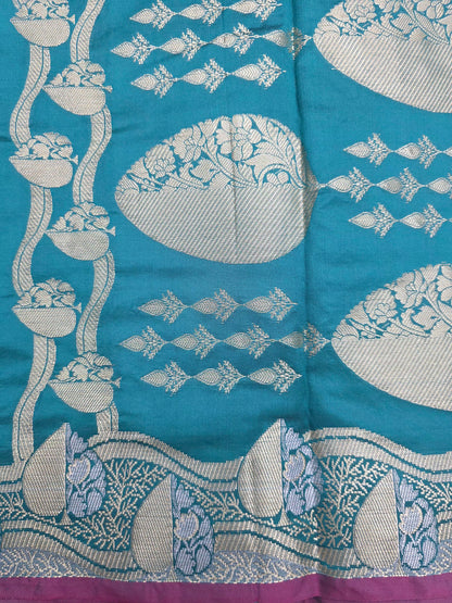 Rama Green Banarasi Katan Saree