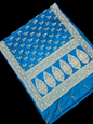 Blue Zardozi Zarkan Banarasi Katan Saree