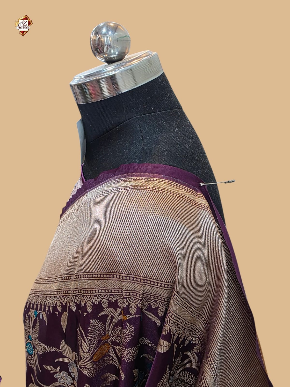 Purple Banarasi Mashru Saree