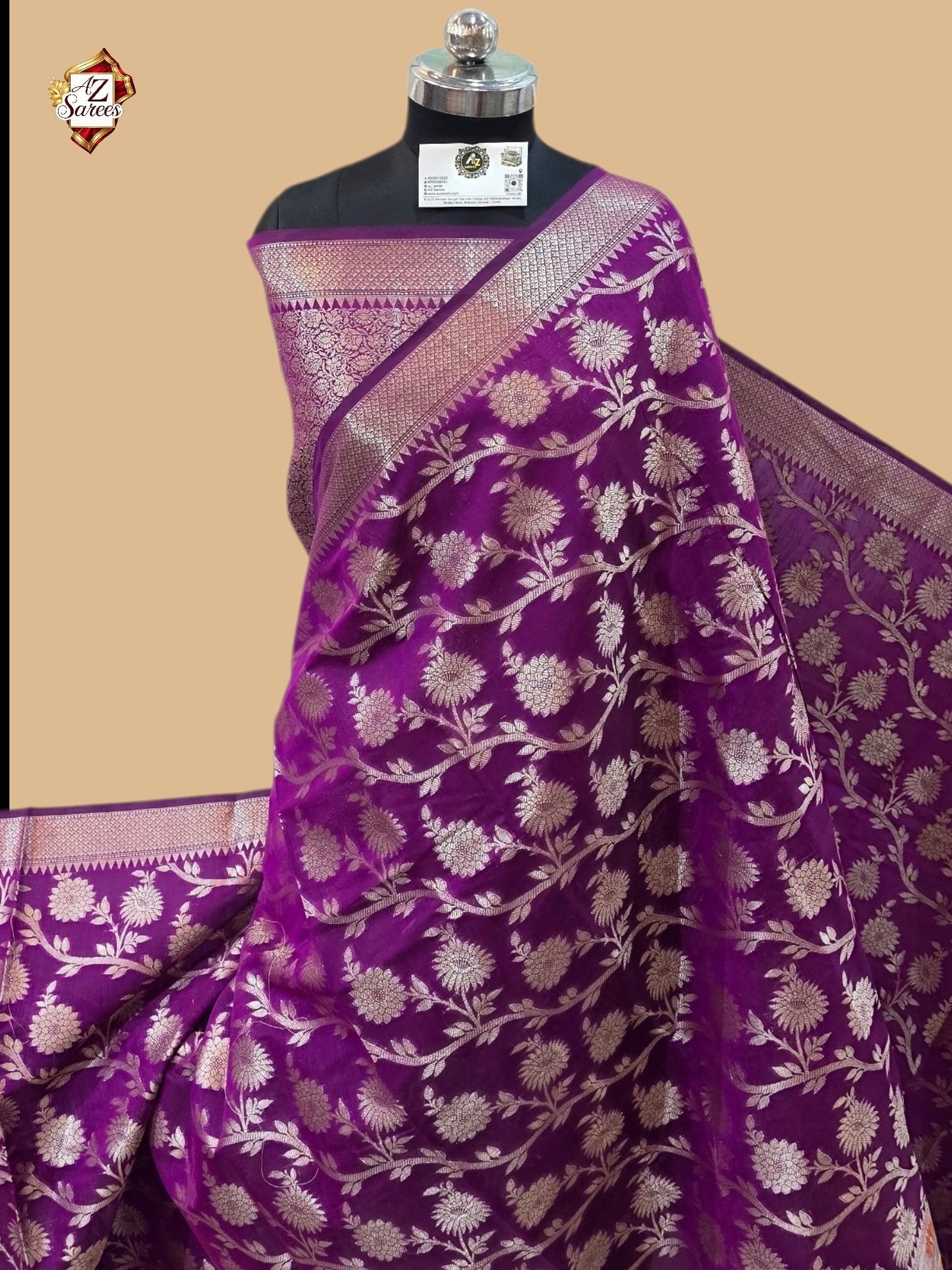Purple Banarasi Silk Saree