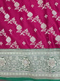 Maroon Zarkan Swarovski Banarasi Saree