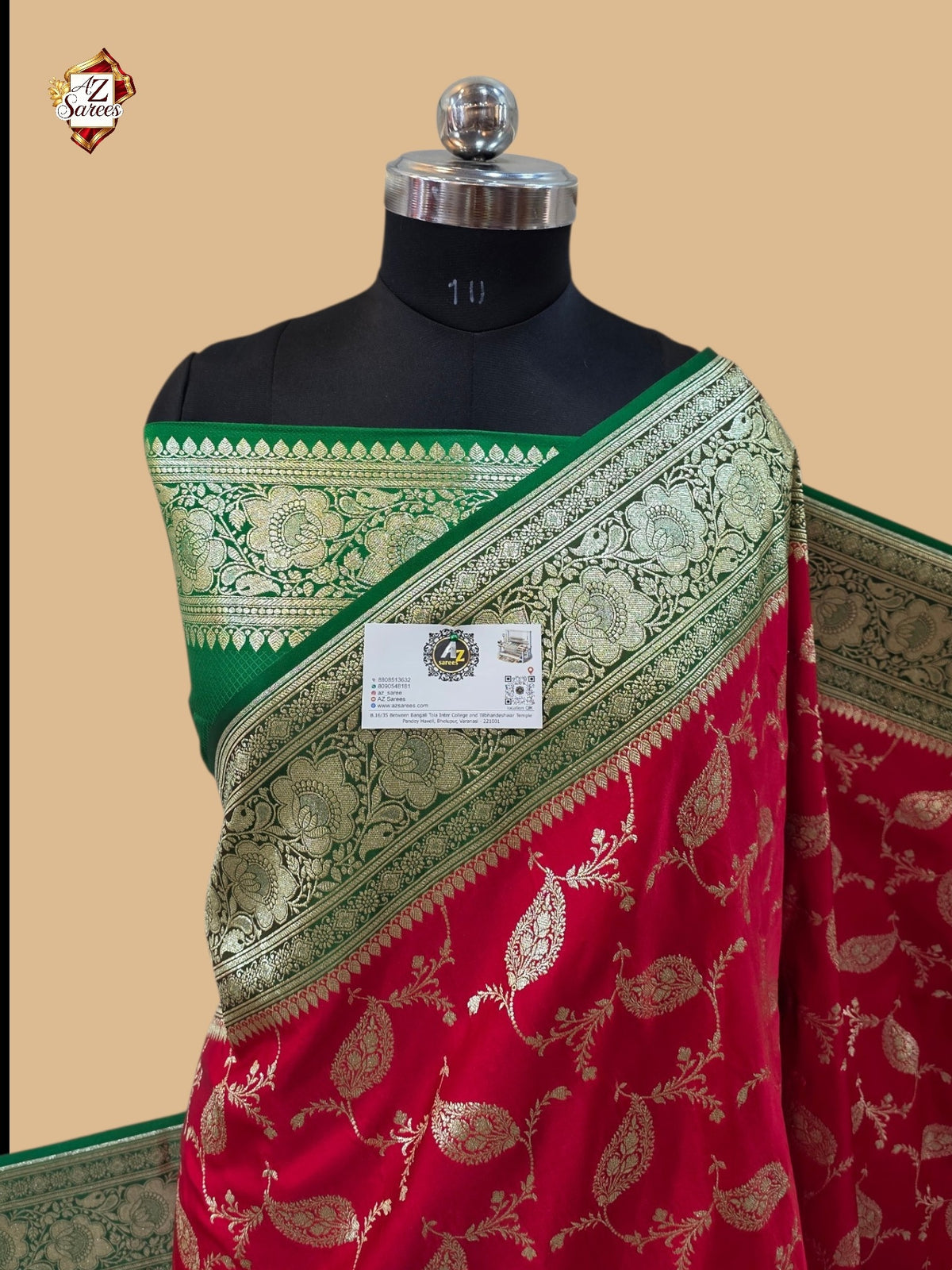 Red Banarasi Katan Silk Saree