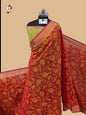 Orange Banarasi Printed Saree