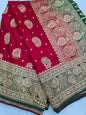 Red Zarkan kutdana Banarasi Silk Saree