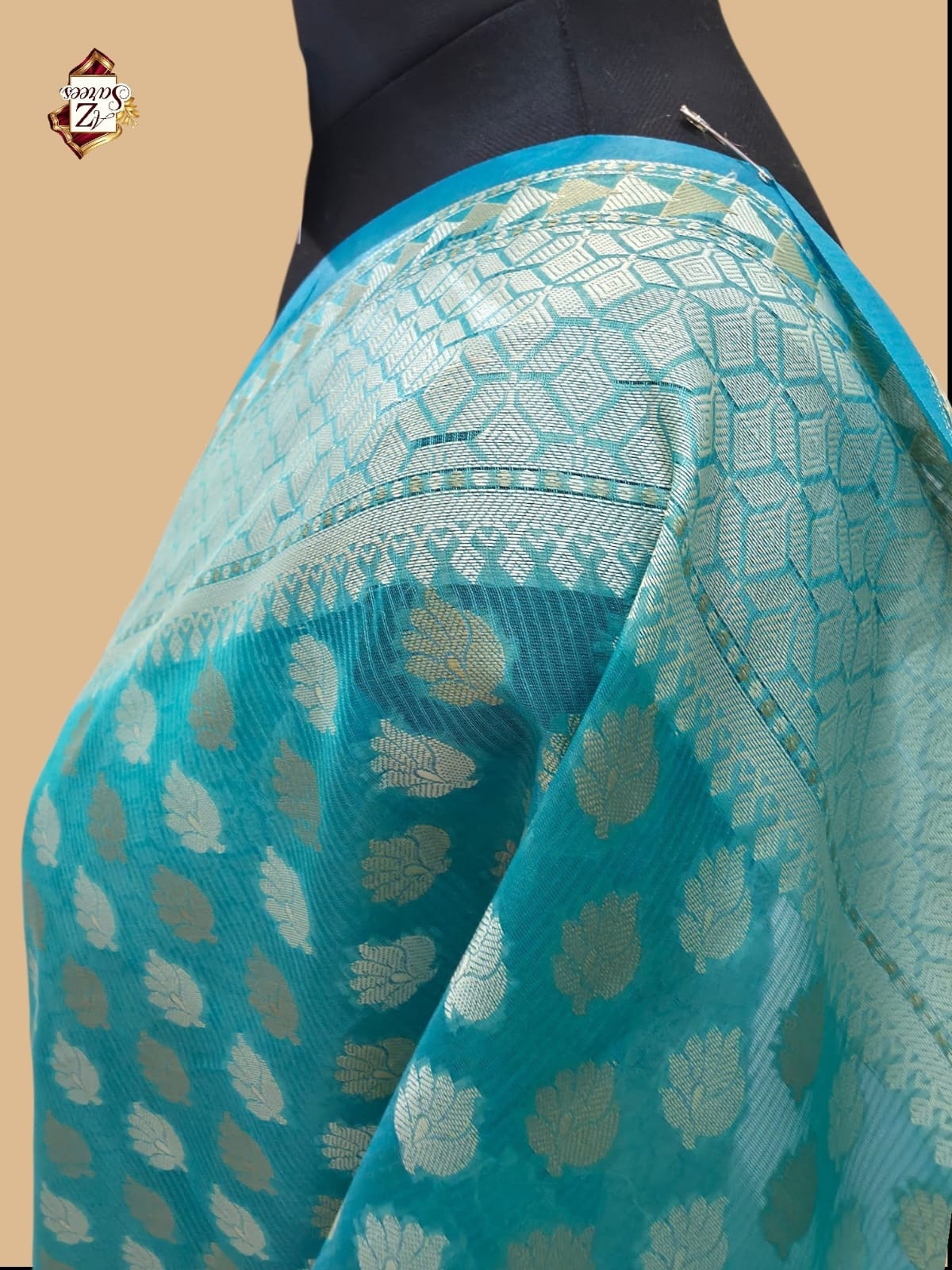 Firozi Banarasi silk saree