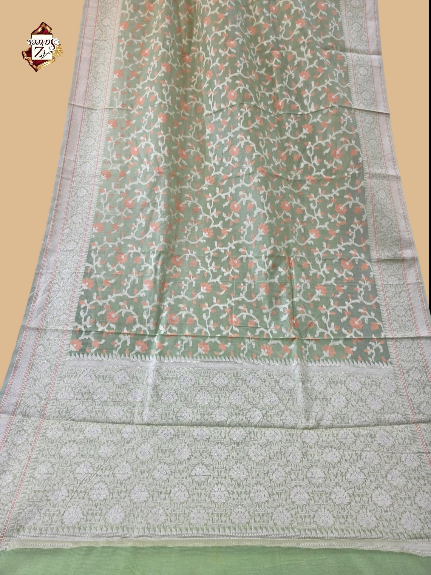 Sea Green Banarasi Silk Saree